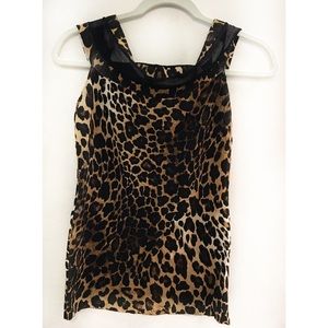 Cache Leopard Print Sleeveless Top